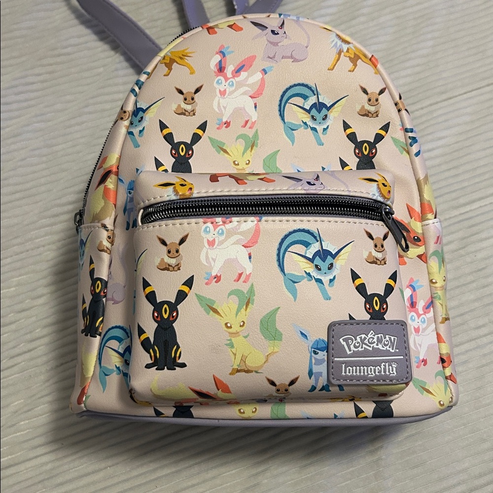 Pokemon Loungefly Black Backpack Venomoth Butterfree faux leather NWT
